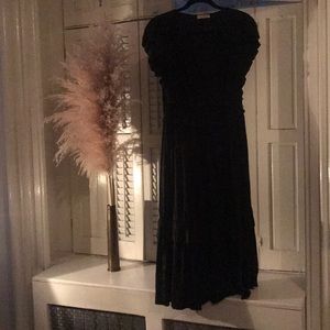 Ulla Johnson pleated ruffle sleeve black dress